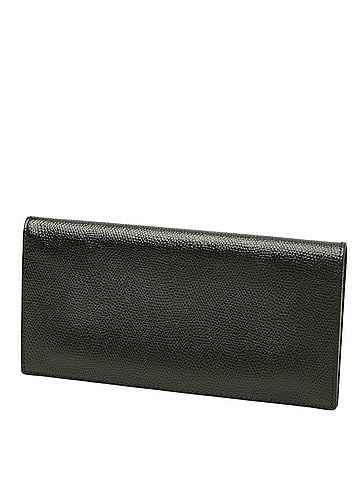 Christian Dior Christian Dior Dior CD logo long wallet, black leather, women's. (view 2)