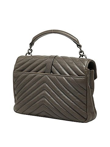 Saint Laurent Saint Laurent Cassandra College YSL Logo Handbag Chain Shoulder Bag 2WAY 428056 Brown Gray Leather Women's SAINT LAURENT (view 2)