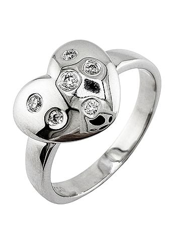 Tiffany & Co. Tiffany &amp; Co. Dots Heart Ring, 18K White Gold, Diamond, Women's, Pre-owned. (view 1)