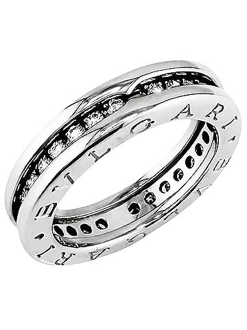 Bvlgari Bvlgari Bulgari B-zero.1 1-band full diamond ring, 18K white gold, diamond, women's, pre-owned. (view 1)