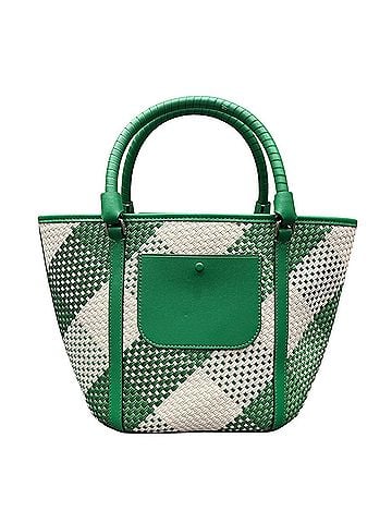 Kate Spade New York Kate Spade Cruise Oversized Woven Gingham Tote Handbag (Textile/Fabric) KA509 (view 2)
