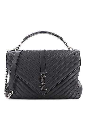 Saint Laurent Classic Monogram College Bag Matelasse Chevron Leather Large (view 1)
