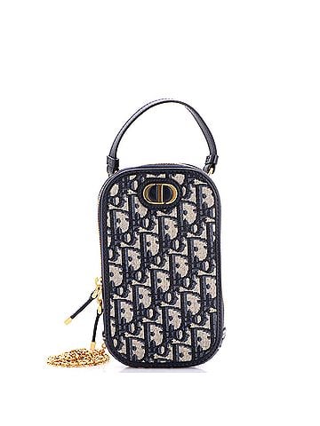 Christian Dior 30 Montaigne Phone Holder on Chain Oblique Canvas (view 1)