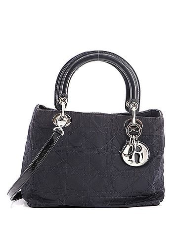 Christian Dior Vintage Lady Dior Bag Cannage Quilt Nylon Medium (view 1)
