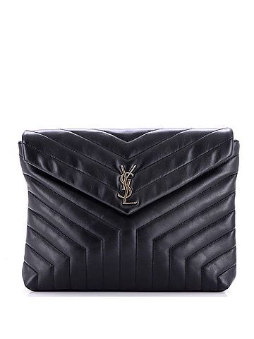 Saint Laurent LouLou Document Clutch Matelasse Chevron Leather (view 1)