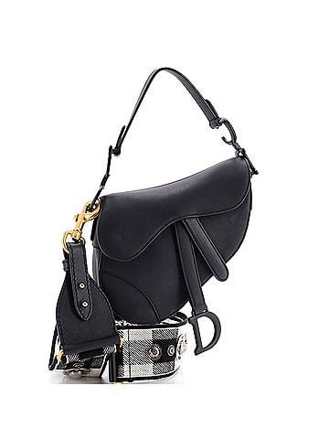 Christian Dior Ultra Matte Saddle Handbag with Strap Leather Mini (view 1)