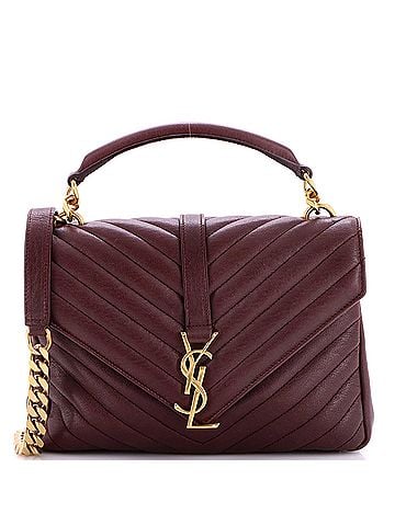 Saint Laurent Classic Monogram College Bag Matelasse Chevron Leather Medium (view 1)