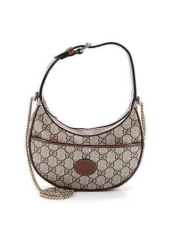 Gucci Interlocking G Patch Half Moon Hobo GG Coated Canvas Mini (view 1)