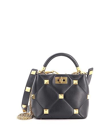Valentino Garavani Roman Stud Top Handle Bag Quilted Leather Small (view 1)