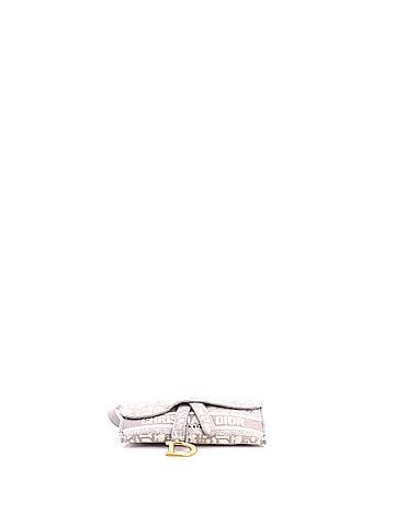 Christian Dior Saddle Slim Belt Pouch Logo Embroidered Oblique Canvas (view 2)