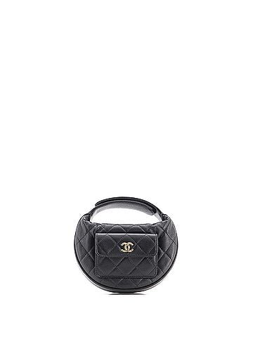 Chanel Polly Pocket Pouch Hobo Quilted Caviar Mini (view 1)