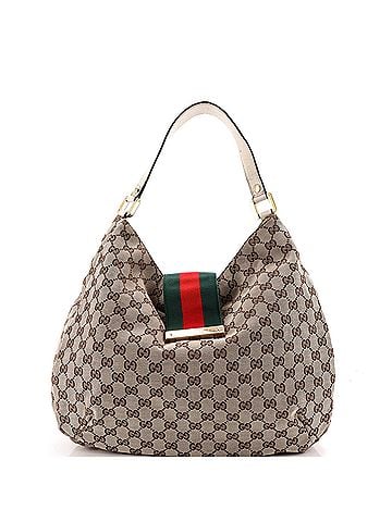 Gucci New Ladies Web Hobo GG Canvas Large (view 1)