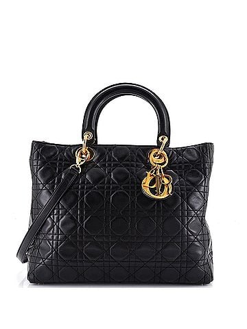 Christian Dior Vintage Lady Dior Bag Cannage Quilt Lambskin Large (view 1)