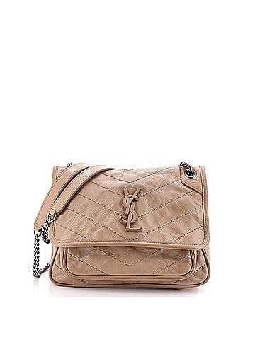 Saint Laurent Niki Chain Flap Bag Matelasse Chevron Leather Baby (view 1)