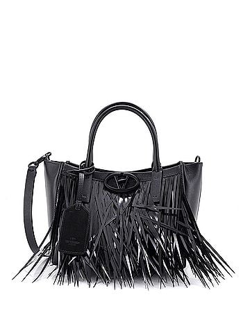 Valentino Garavani Vlogo Fringe Tote Leather with Sequins Small (view 1)