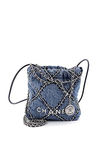 Chanel 22 Chain Hobo Quilted Stitched Denim Mini (view 1)