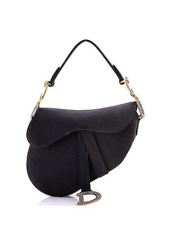Christian Dior Saddle Handbag Satin with Crystals Mini (view 1)