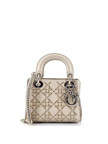 Christian Dior Lady Dior Chain Bag Crystal Embellished Cannage Quilt Leather Mini (view 1)