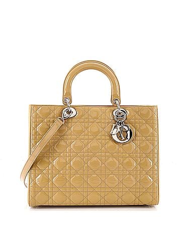 Christian Dior Lady Dior Bag Cannage Quilt Patent Large (view 1)