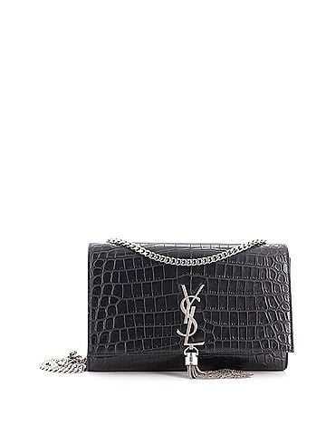 Saint Laurent Classic Monogram Tassel Crossbody Bag Crocodile Embossed Leather Medium (view 1)