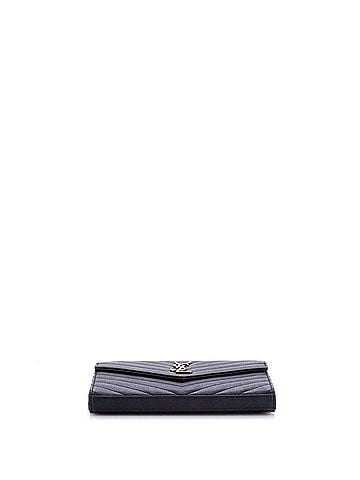 Saint Laurent Classic Monogram Wallet on Chain Matelasse Chevron Leather Medium (view 2)