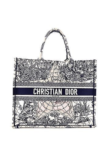 Christian Dior Book Tote Embroidered Canvas Large (view 1)