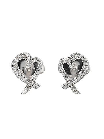 Tiffany & Co. Tiffany &amp; Co. Loving Heart Earrings, 18K White Gold with Diamonds, Approx. 1.41g. (view 1)