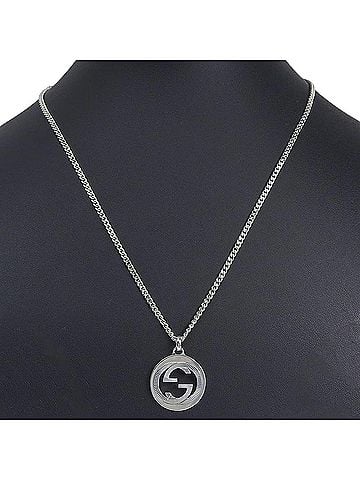Gucci Gucci Interlocking Necklace, Sterling Silver 925, Approx. 17.7g, Unisex. (view 2)