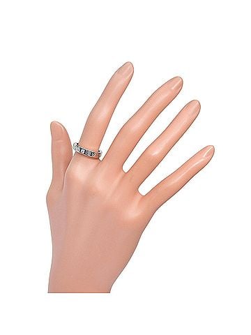 Bvlgari Bulgari BVLGARI Logo Ring, 18K White Gold with Diamonds, Approx. 6.6g, Women's (view 2)