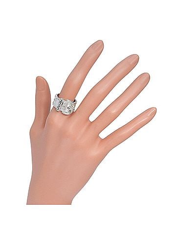 Hermès Hermes Diane ring, made of 925 sterling silver, approximately 12.8g, for women. (view 2)