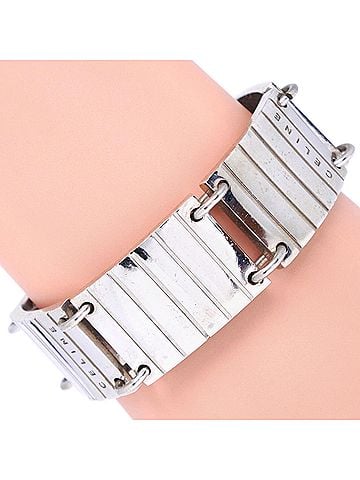 Céline Celine bracelet, metal, silver, approximately 69g, women's. (view 1)