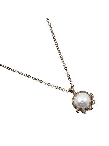 Tiffany & Co. Tiffany &amp; Co. Olive Leaf Necklace, Paloma Picasso design, 6mm pearl, sterling silver (925), approx. 2g, for women. (view 1)