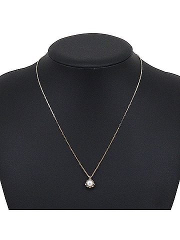 Tiffany & Co. Tiffany &amp; Co. Olive Leaf Necklace, Paloma Picasso design, 6mm pearl, sterling silver (925), approx. 2g, for women. (view 2)
