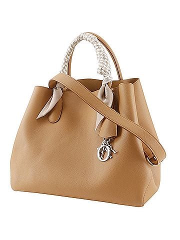 Christian Dior Christian Dior Open Bar Medium Handbag 2-Way Shoulder Bag Calfskin Beige A4 Turnlock Women's (view 2)