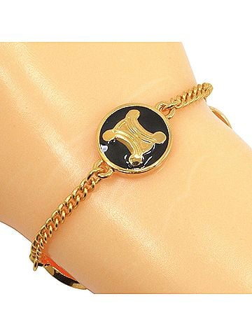 Céline Celine Triomphe Bracelet, Gold Plated, Approx. 15g, Women's. (view 1)