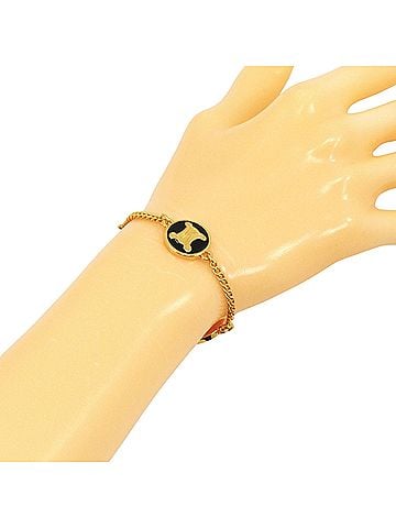 Céline Celine Triomphe Bracelet, Gold Plated, Approx. 15g, Women's. (view 2)