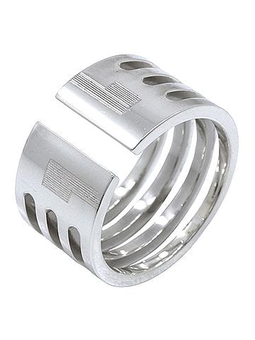Gucci Gucci Open and Stripe 4-Piece Ring Set, Sterling Silver 925, Approx. 6.1g, Unisex. (view 1)