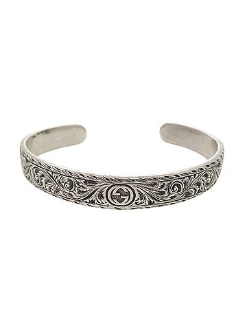 Gucci Gucci Interlocking G Lion Head 433575-J8400 Sterling Silver 925 Bangle 1276 GUCCI Men's (view 1)