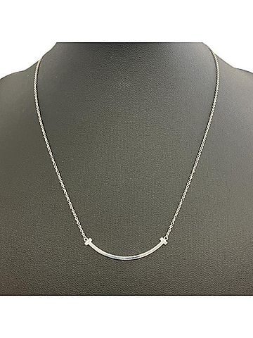 Tiffany & Co. Tiffany &amp; Co. T Smile 750WG 45cm Necklace White Gold (view 2)