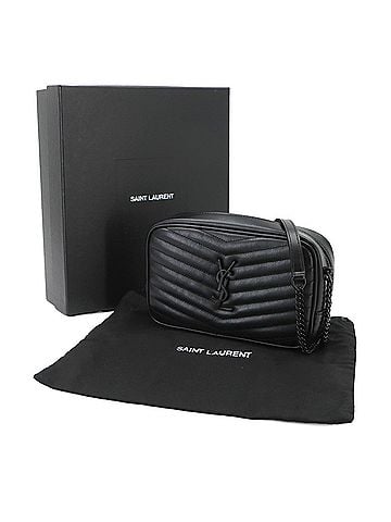 Saint Laurent Saint Laurent Lou Chain Shoulder Handbag, Leather, Black, 748849, Black Hardware (view 2)