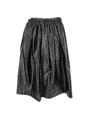 MARNI Marni Metallic Midi Skirt in Black Cotton (view 1)