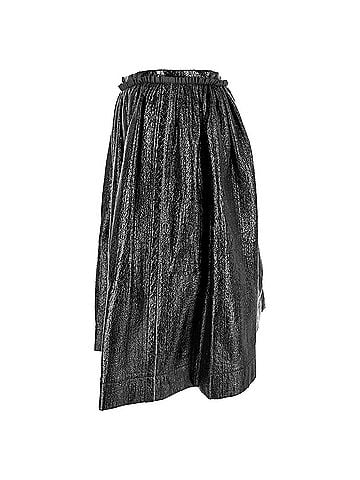 MARNI Marni Metallic Midi Skirt in Black Cotton (view 2)