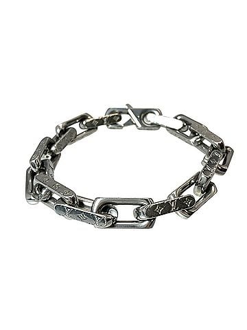 Louis Vuitton Louis Vuitton LOUIS VUITTON Chain Monogram Bracelet Metal M00309 Silver LE5205 Men's (view 1)