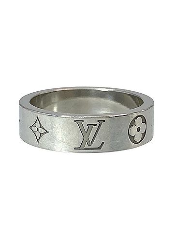 Louis Vuitton Louis Vuitton LV Mosaic Ring, Metal, Approx. M1670L, Silver, AK1215, Men's (view 2)