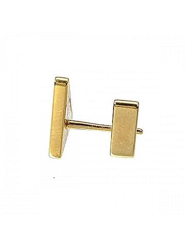 Prada Prada logo enamel metal earring (single earring) in black and gold. Suitable for both men women. (view 2)