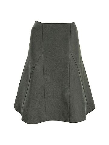 MARNI Marni Flared Midi Skirt in Olive Green Cotton (view 1)
