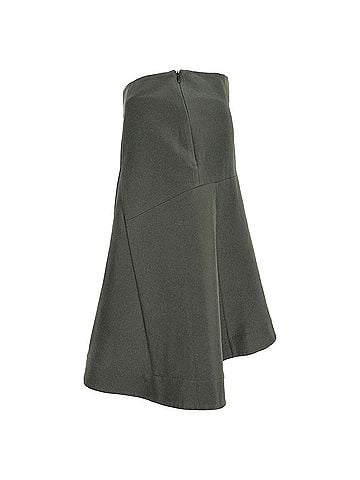 MARNI Marni Flared Midi Skirt in Olive Green Cotton (view 2)