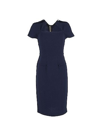 Roland Mouret Roland Mouret The Biltmore Dress in Navy Blue Wool (view 1)