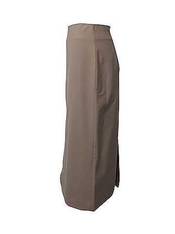 CO Co Front Slit High Waist Pencil Skirt In Beige Stretch Wool (view 2)