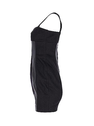 Joseph Joseph Panel Corset Dress in Black Wool and Leather (view 2)